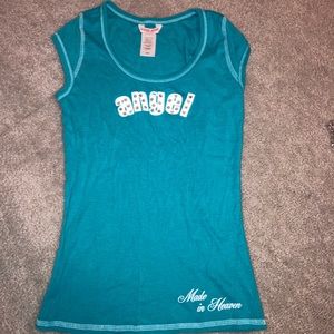 angel Guess Blue Rhinestone Top
